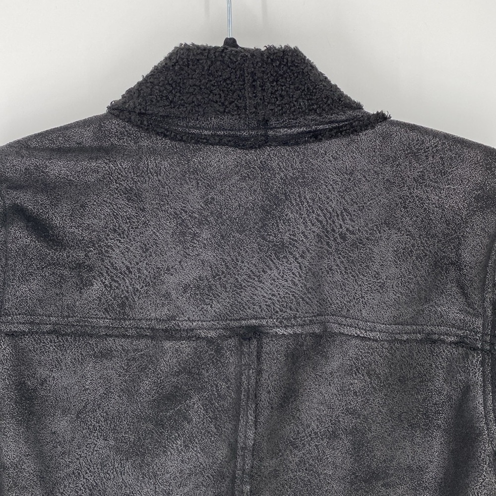 Chaser Faux Suede Shearling Reversible Waterfall Neck Jacket NWT Size Small - Picture 6 of 9